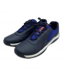 PRADA SPORTS（プラダスポーツ）の古着「レザースニーカー」｜ブラック×ブルー