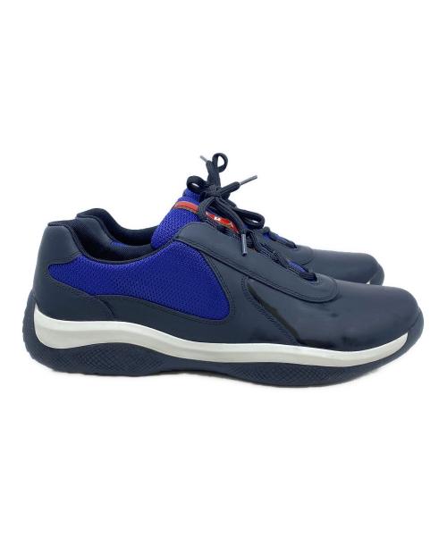 PRADA SPORTS（プラダスポーツ）PRADA SPORTS (プラダスポーツ) レザースニーカー ブラック×ブルー サイズ:size 9の古着・服飾アイテム