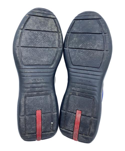 PRADA SPORTS（プラダスポーツ）PRADA SPORTS (プラダスポーツ) レザースニーカー ブラック×ブルー サイズ:size 9の古着・服飾アイテム