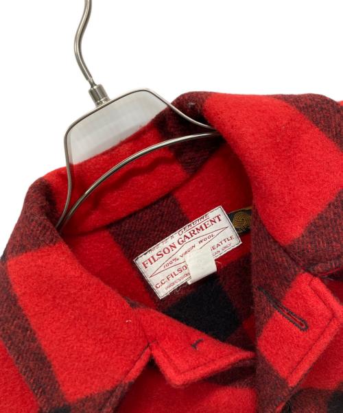 FILSON GARMENT（フィルソン ガーメント）FILSON GARMENT (フィルソン ガーメント) ウールジャケット ブラック×レッド サイズ:40の古着・服飾アイテム
