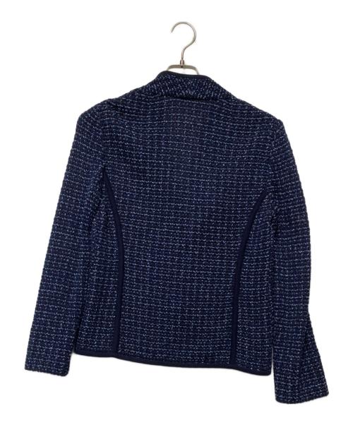 LEONARD FASHION（レオナールファッション）LEONARD FASHION (レオナールファッション) ニットジャケット ネイビー サイズ:38の古着・服飾アイテム