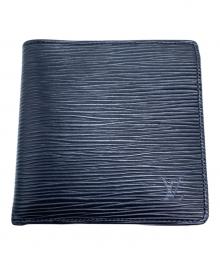 LOUIS VUITTON（ルイ ヴィトン）の古着「LOUIS VUITTON　エピ　ポルトフォイユ・マルコ　2つ折り財布」｜ブラック