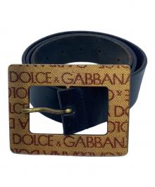 DOLCE & GABBANA（ドルチェ＆ガッバーナ）の古着「DOLCE & GABBANA　ビッグバックルベルト」｜ブラック