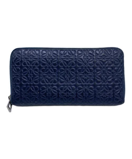 LOEWE（ロエベ）LOEWE (ロエベ) ラウンドファスナー財布 ネイビーの古着・服飾アイテム