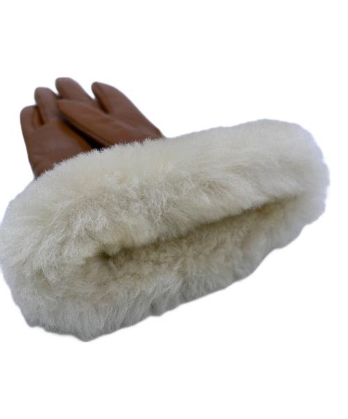 UGG（アグ）UGG (アグ) レザーグローブ ブラウンの古着・服飾アイテム