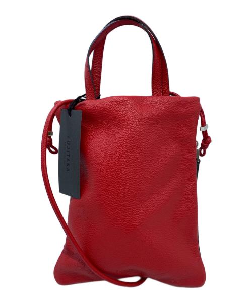 FUJITAKA（フジタカ）FUJITAKA (フジタカ) 2WAY レザー巾着ミニバッグ レッド 未使用品の古着・服飾アイテム