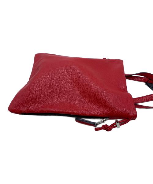FUJITAKA（フジタカ）FUJITAKA (フジタカ) 2WAY レザー巾着ミニバッグ レッド 未使用品の古着・服飾アイテム