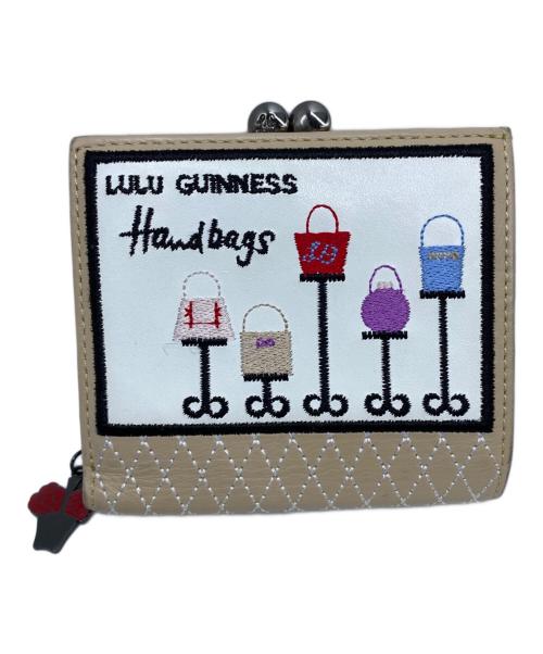 LULU GUINNESS（ルルギネス）LULU GUINNESS (ルルギネス) 2つ折り財布 ベージュの古着・服飾アイテム