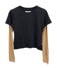 Maison Margiela（メゾンマルジェラ）の古着「レイヤードカットソー」｜ブラック×ブラウン