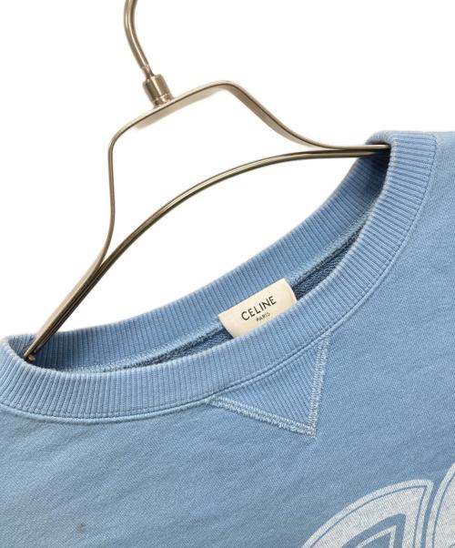 CELINE（セリーヌ）CELINE (セリーヌ) トリオンフ プリント ルーズスウェット スカイブルー サイズ:Sの古着・服飾アイテム