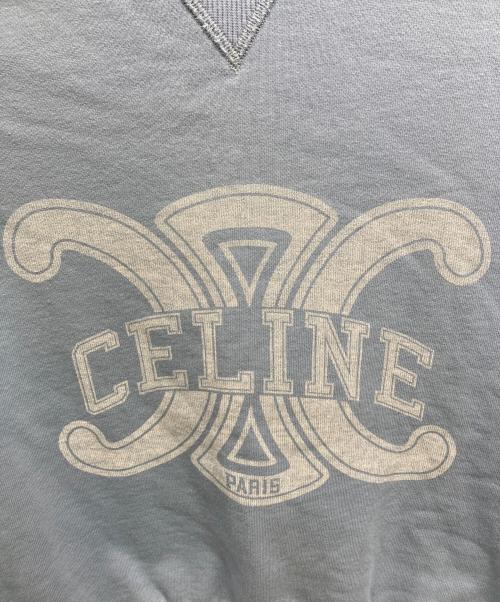 CELINE（セリーヌ）CELINE (セリーヌ) トリオンフ プリント ルーズスウェット スカイブルー サイズ:Sの古着・服飾アイテム