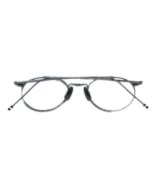 THOM BROWNE. NEW YORK（トムブラウン ニューヨーク）THOM BROWNE. NEW YORK (トムブラウン ニューヨーク) 伊達眼鏡 シルバーの古着・服飾アイテム