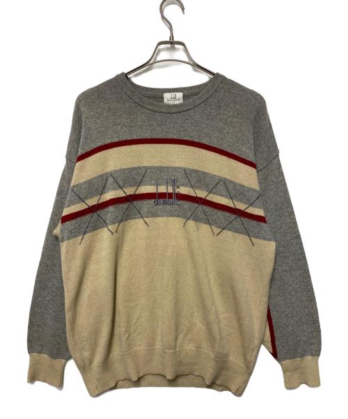dunhill sports（ダンヒルスポーツ）dunhill sports (ダンヒルスポーツ) 厚手ニット ベージュ×グレー サイズ:Lの古着・服飾アイテム