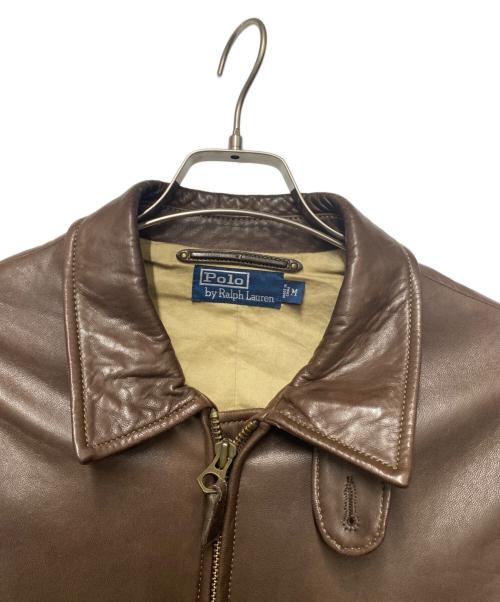 POLO RALPH LAUREN（ポロ・ラルフローレン）POLO RALPH LAUREN (ポロ・ラルフローレン) レザースイングトップ ブラウン サイズ:Mの古着・服飾アイテム