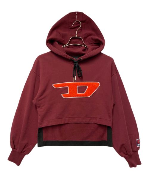 DIESEL（ディーゼル）DIESEL (ディーゼル) F-DINE-Bクロップド プルオーバー パーカー レッド サイズ:XSの古着・服飾アイテム