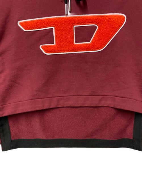 DIESEL（ディーゼル）DIESEL (ディーゼル) F-DINE-Bクロップド プルオーバー パーカー レッド サイズ:XSの古着・服飾アイテム