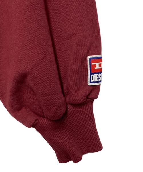 DIESEL（ディーゼル）DIESEL (ディーゼル) F-DINE-Bクロップド プルオーバー パーカー レッド サイズ:XSの古着・服飾アイテム