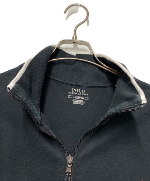 POLO RALPH LAUREN（ポロ・ラルフローレン）POLO RALPH LAUREN (ポロ・ラルフローレン) ジップアップスウェット ブラック サイズ:78.5cmの古着・服飾アイテム