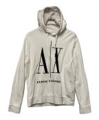 ARMANI EXCHANGEアルマーニ エクスチェンジ）の古着「ICONロゴプルオーバーパーカー」｜ホワイト