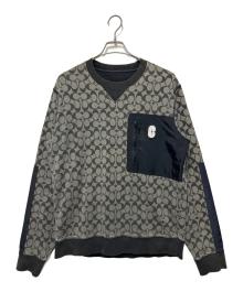COACH（コーチ）の古着「ミックスドメディアスウェットシャツ」｜ブラック