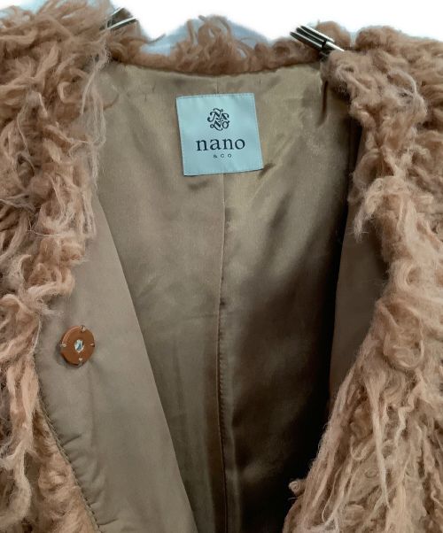 nano・universe（ナノ・ユニバース）nano・universe (ナノ・ユニバース) ファーコート ピンク サイズ:Ｍ 未使用品の古着・服飾アイテム