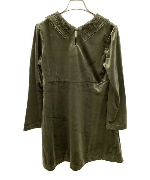 X-GIRL（エックスガール）X-GIRL (エックスガール) ベロアショートワンピース オリーブ サイズ:Ｓ 未使用品の古着・服飾アイテム