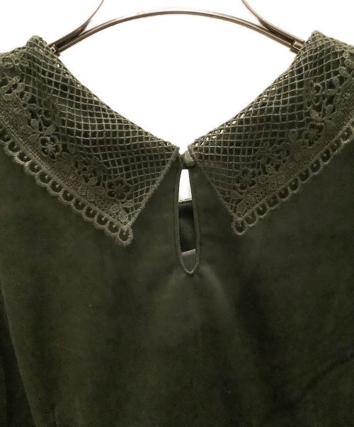 X-GIRL（エックスガール）X-GIRL (エックスガール) ベロアショートワンピース オリーブ サイズ:Ｓ 未使用品の古着・服飾アイテム