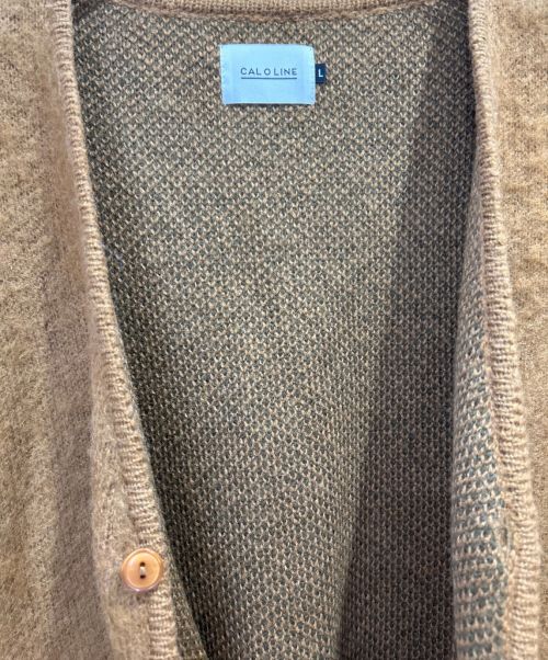 CAL O LINE（キャルオーライン）CAL O LINE (キャルオーライン) モヘアカーディガン ベージュ サイズ:Ｌの古着・服飾アイテム