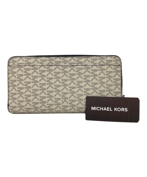 MICHAEL KORS（マイケル・コース）MICHAEL KORS (マイケルコース) ラウンド長財布　MICHAEL KORS（マイケルコース）　36U9NCRE3B クリームの古着・服飾アイテム