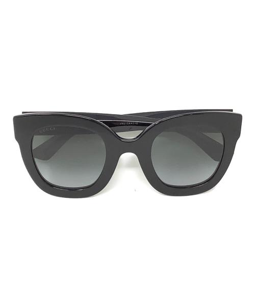 GUCCI（グッチ）GUCCI (グッチ) スクエアフレームサングラス ブラック サイズ:49 28-140の古着・服飾アイテム
