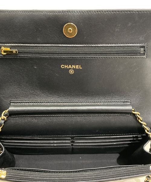 CHANEL（シャネル）CHANEL (シャネル) チェーンウォレット ブラック×ゴールドの古着・服飾アイテム