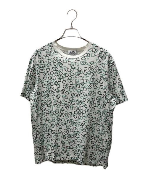 HERMES（エルメス）HERMES (エルメス) 半袖カットソー ホワイト×グリーン サイズ:SIZE Lの古着・服飾アイテム