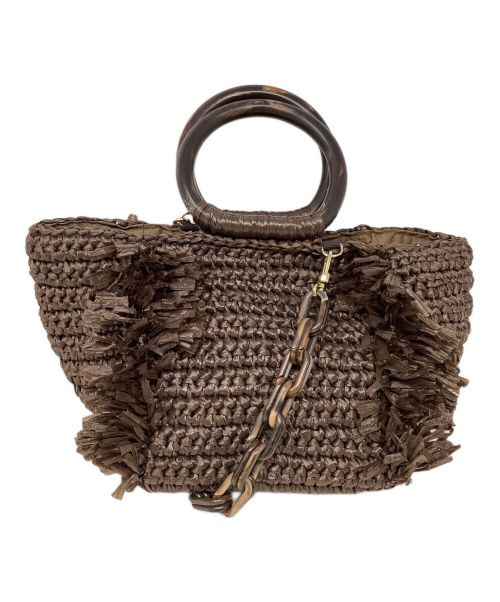 CAROLINA SANTO DOMINGO（カロリーナ・サント・ドミンゴ）CAROLINA SANTO DOMINGO (カロリーナ・サント・ドミンゴ) 2WAYバッグ　carolina santo domingo（カロリーナ・サント・ドミンゴ） ブラウンの古着・服飾アイテム