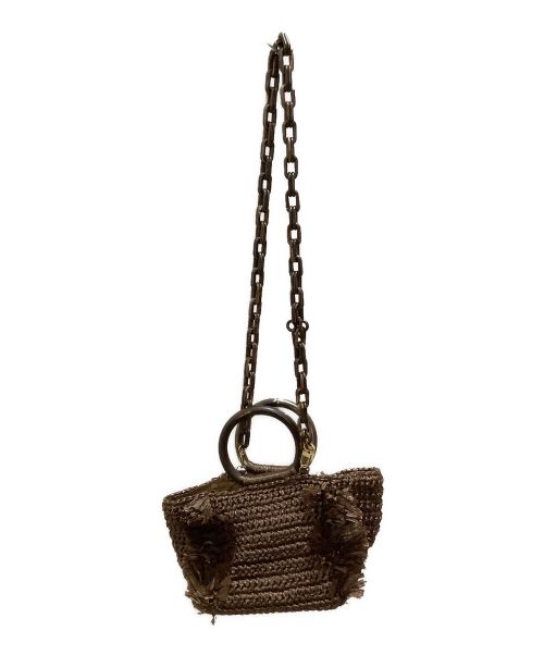 CAROLINA SANTO DOMINGO（カロリーナ・サント・ドミンゴ）CAROLINA SANTO DOMINGO (カロリーナ・サント・ドミンゴ) 2WAYバッグ　carolina santo domingo（カロリーナ・サント・ドミンゴ） ブラウンの古着・服飾アイテム