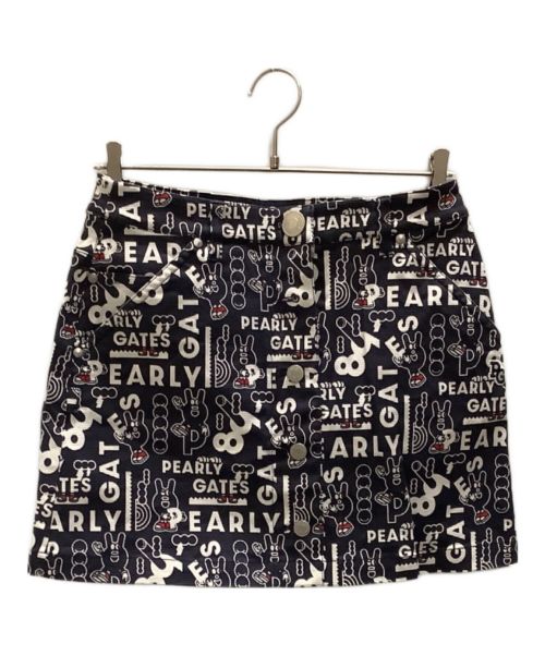PEARLY GATES（パーリーゲイツ）PEARLY GATES (パーリーゲイツ) ゴルフウェア(スカート)　PEARLY GATES（パーリーゲイツ）ストレッチグログラン スカート　055-2234020 ネイビー サイズ:1の古着・服飾アイテム