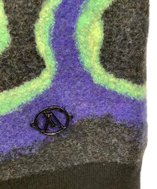 LOUIS VUITTON（ルイ ヴィトン）LOUIS VUITTON (ルイ ヴィトン) グラフィックニットプリント　LOUIS VUITTON　HNN11W　22AW ブルー×グリーン サイズ:Mの古着・服飾アイテム