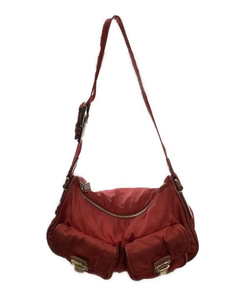 PRADA（プラダ）PRADA (プラダ) ナイロンショルダーバッグ PRADA(プラダ) 　BR1222 レッドの古着・服飾アイテム