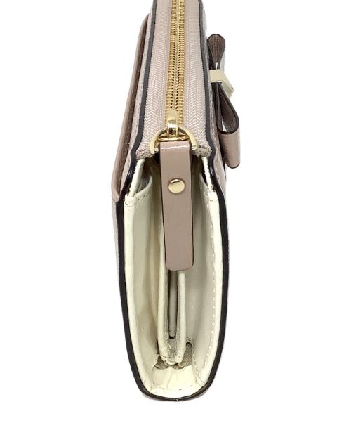 Kate Spade（ケイトスペード）Kate Spade (ケイトスペード) L字ファスナー長財布　Kate Spade(ケイト・スペード)　PWRU3567 ベージュの古着・服飾アイテム