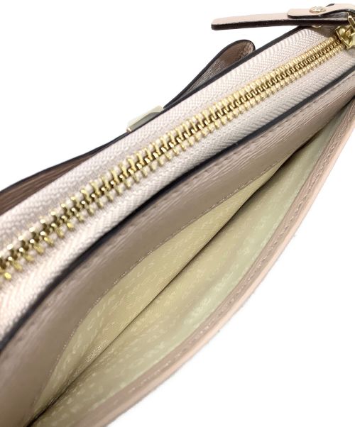 Kate Spade（ケイトスペード）Kate Spade (ケイトスペード) L字ファスナー長財布　Kate Spade(ケイト・スペード)　PWRU3567 ベージュの古着・服飾アイテム