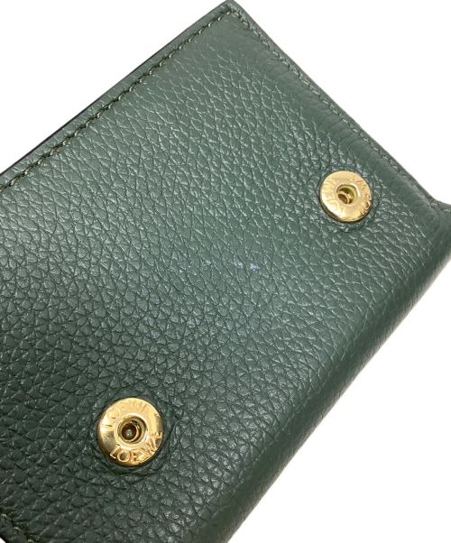 LOEWE（ロエベ）LOEWE (ロエベ) トライフォールドウォレット　LOEWE（ロエベ） ブラウン×グリーンの古着・服飾アイテム