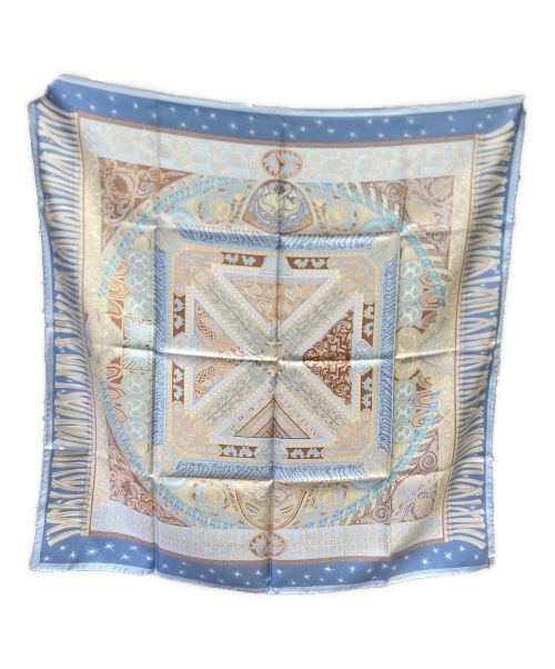 HERMES（エルメス）HERMES (エルメス) シルクスカーフ　HERMES（エルメス）　空飛ぶ絨毯に乗って カレ90 ブルーの古着・服飾アイテム