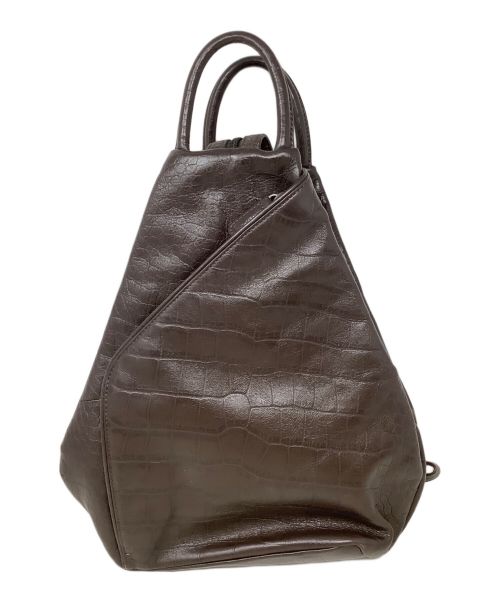 PICARD（ピカード）PICARD (ピカード) クロコ型押しレザーリュック　PICARD（ピカード） ビターブラウンの古着・服飾アイテム