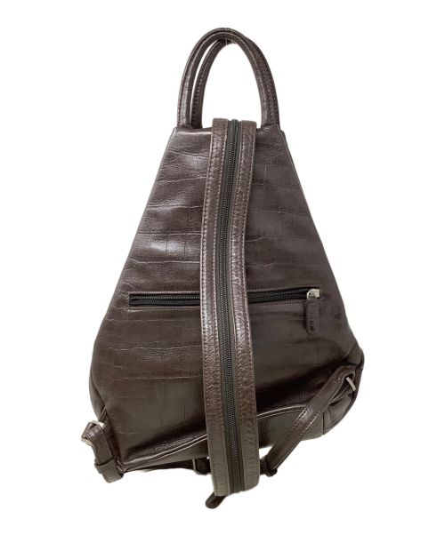 PICARD（ピカード）PICARD (ピカード) クロコ型押しレザーリュック　PICARD（ピカード） ビターブラウンの古着・服飾アイテム