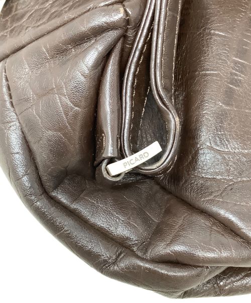 PICARD（ピカード）PICARD (ピカード) クロコ型押しレザーリュック　PICARD（ピカード） ビターブラウンの古着・服飾アイテム