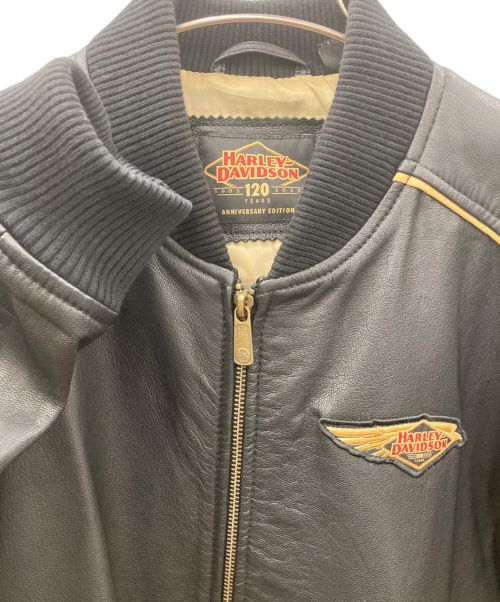 HARLEY-DAVIDSON（ハーレーダビッドソン）HARLEY-DAVIDSON (ハーレーダビッドソン) レザージャケット　HARLEY-DAVIDSON（ハーレーダビッドソン）　97033-23AC　120th ブラック サイズ:Mの古着・服飾アイテム