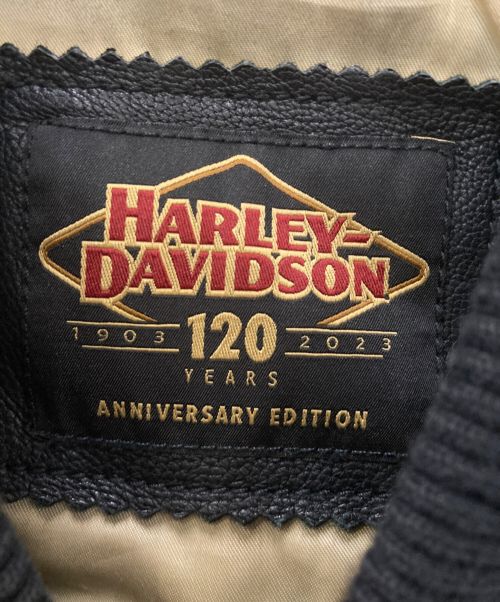 HARLEY-DAVIDSON（ハーレーダビッドソン）HARLEY-DAVIDSON (ハーレーダビッドソン) レザージャケット　HARLEY-DAVIDSON（ハーレーダビッドソン）　97033-23AC　120th ブラック サイズ:Mの古着・服飾アイテム