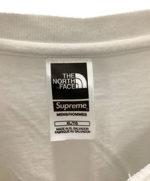THE NORTH FACE（ザ ノース フェイス）THE NORTH FACE (ザ ノース フェイス) SUPREME (シュプリーム) 半袖カットソー　THE NORTH FACE（ノースフェイス） Supreme（シュプリーム）　NT02309I ホワイト×レッド サイズ:XLの古着・服飾アイテム
