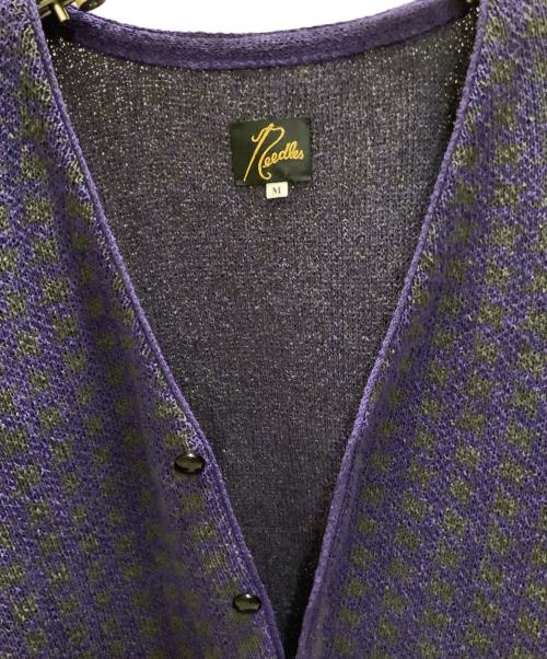 Needles（ニードルズ）Needles (ニードルズ) Vネックカーディガン　Needles（ニードルズ）MR322 パープル サイズ:Mの古着・服飾アイテム