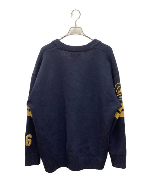 KEBOZ（ケボズ）KEBOZ (ケボズ) ニットカーディガン　KEBOZ（ケボズ）　213-1319 ネイビー×イエロー サイズ:Ｌの古着・服飾アイテム