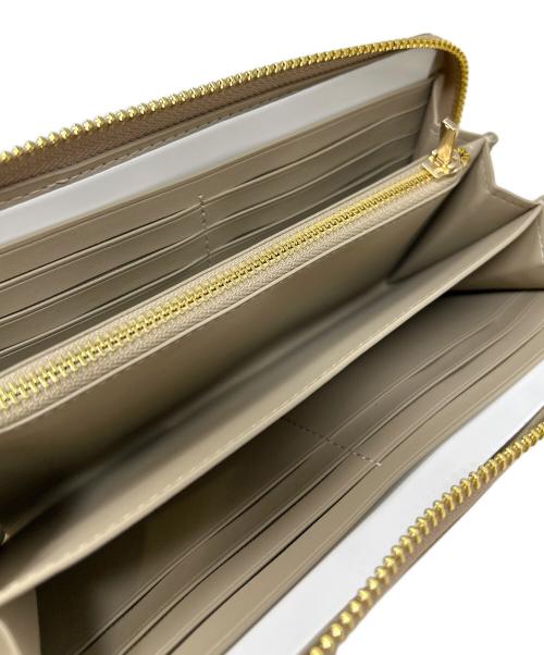 COACH（コーチ）COACH (コーチ) ボックスド ロング ジップ アラウンド ウォレット　COACH（コーチ）　CX178 ベージュ×ゴールドの古着・服飾アイテム